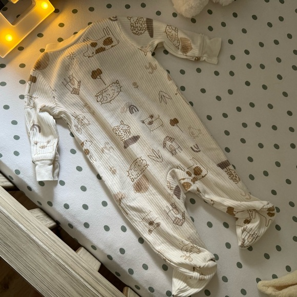 Carters one piece footed pajamas pjs baby infant farm print - Picture 2 of 4